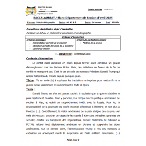 Sujet Examen Blanc BAC 2025 - Allemand LV1 Série A1-A2-B - Département Donga