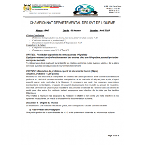 Sujet et Corrigé Championnat Départemental des SVT 2025 Ouémé