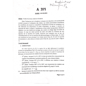 Épreuve et Corrigé – Mécanique – Bac 2025 Série F1 – Session de Remplacement – Bénin