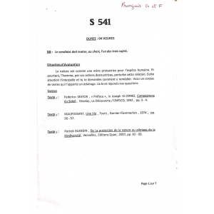 Épreuve de Français – Bac 2025 Séries F, G – Session de Remplacement – Bénin