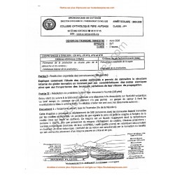 SVT 4ème - Devoir du 3ème Trimestre Mars 2026 - Collège Père Aupiais