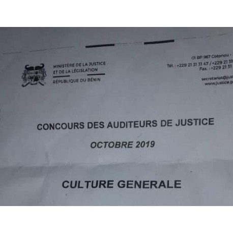 Concours des auditeurs de justice d'octobre 2019, épreuve de Culture générale