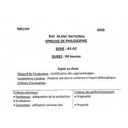 SUJET ET CORRIGE BAC BLANC NATIONAL PHILOSOPHIE SERIE A1 A2